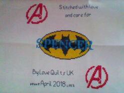 Cross stitch square for Spencer J's quilt