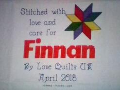 Cross stitch square for Finnan's quilt