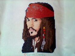 Cross stitch square for Oscar J's quilt