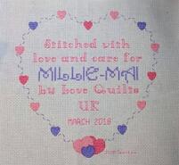 Cross stitch square for Millie-Mai's quilt