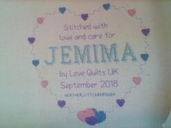 Cross stitch square for Jemima P's quilt