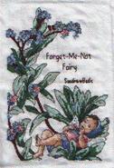 Cross stitch square for Forget-Me-Not Quilt's quilt