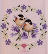 Cross stitch square for Forget-Me-Not Quilt's quilt