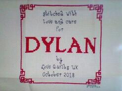 Cross stitch square for Dylan R's quilt