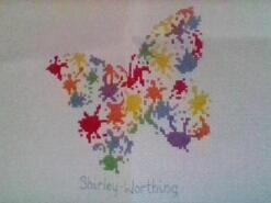 Cross stitch square for Poppy W's quilt