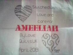 Cross stitch square for Ameeliah G's quilt