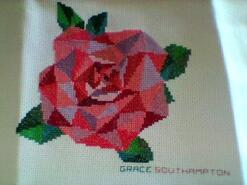 Cross stitch square for Isla-Rose's quilt