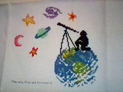 Cross stitch square for Alexander D's quilt