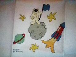 Cross stitch square for Alexander D's quilt