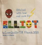 Cross stitch square for Elliot H's quilt