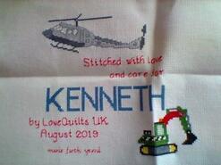 Cross stitch square for Kenneth B's quilt