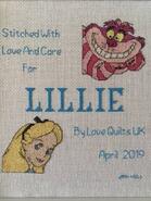 Cross stitch square for Lillie S's quilt