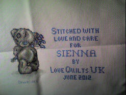 Cross stitch square for Sienna S's quilt