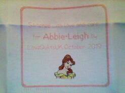 Cross stitch square for Abbie-Leigh S's quilt