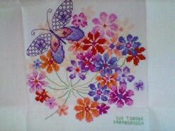 Cross stitch square for Ella M's quilt