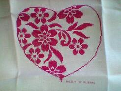 Cross stitch square for Ella M's quilt