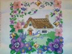 Cross stitch square for Ella M's quilt