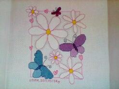 Cross stitch square for Ella M's quilt