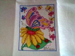 Cross stitch square for Amina M's quilt