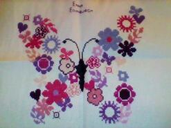 Cross stitch square for Evelyn K's quilt
