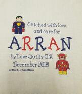 Cross stitch square for Arran C's quilt