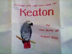 Cross stitch square for Keaton W's quilt
