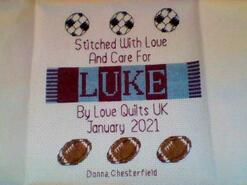 Cross stitch square for Luke M's quilt