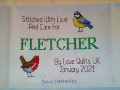 Cross stitch square for Fletcher T's quilt