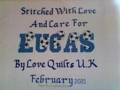 Cross stitch square for Lucas S's quilt