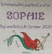 Cross stitch square for Sophie S's quilt