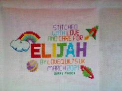Cross stitch square for Elijah B's quilt
