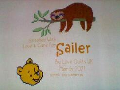 Cross stitch square for Sailer's quilt