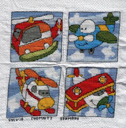 Cross stitch square for Owain's quilt