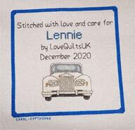 Cross stitch square for Lennie E's quilt