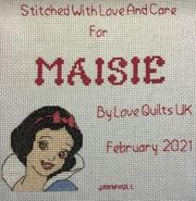 Cross stitch square for Maisie P's quilt