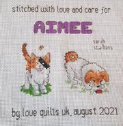 Cross stitch square for Aimee N's quilt