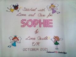 Cross stitch square for Sophie E's quilt