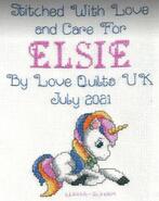 Cross stitch square for Elsie P's quilt