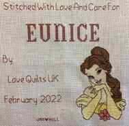 Cross stitch square for Eunice's quilt
