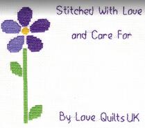 Cross stitch square for Kia M's quilt