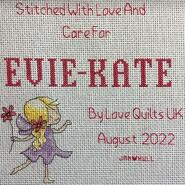 Cross stitch square for Evie-Kate S's quilt