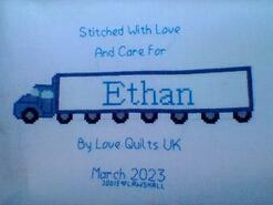 Cross stitch square for Ethan C's quilt