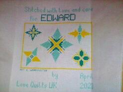 Cross stitch square for Edward T's quilt