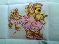 Cross stitch square for Isla A's quilt