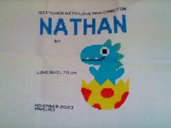 Cross stitch square for Nathan M's quilt
