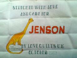 Cross stitch square for Jenson A's quilt