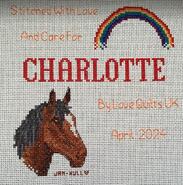 Cross stitch square for Charlotte R's quilt