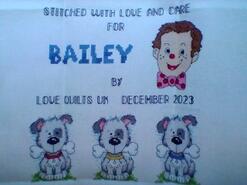 Cross stitch square for Bailey K's quilt