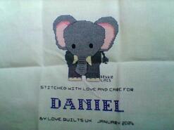 Cross stitch square for Daniel W's quilt
