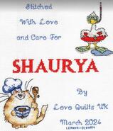 Cross stitch square for Shaurya's quilt